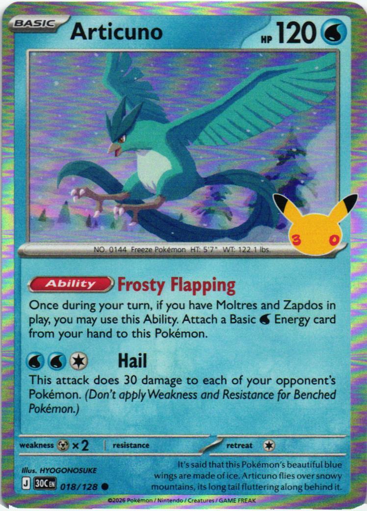 Articuno 018 30th Celebration English