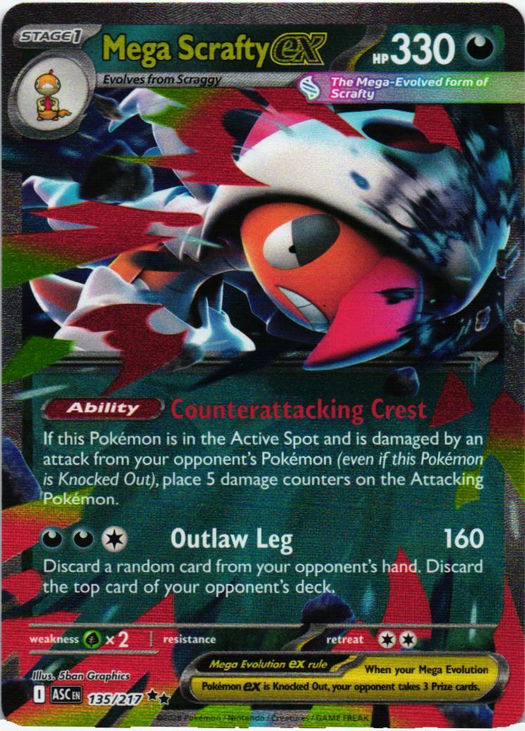 ASC Mega Scrafty ex 135/217 Ascended Heroes Double rare English