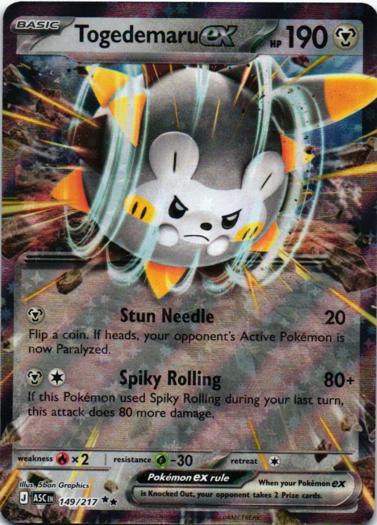 ASC Togedemaru ex 149/217 Ascended Heroes Double rare English