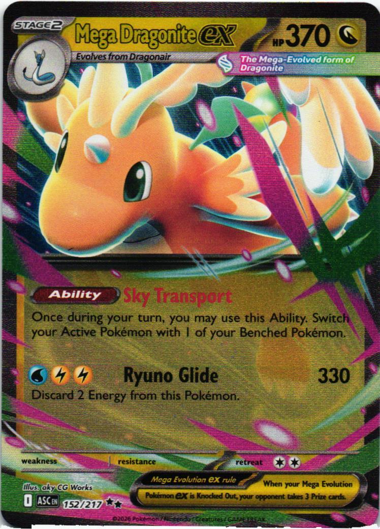 ASC Mega Dragonite ex 152/217 Ascended Heroes Double rare English