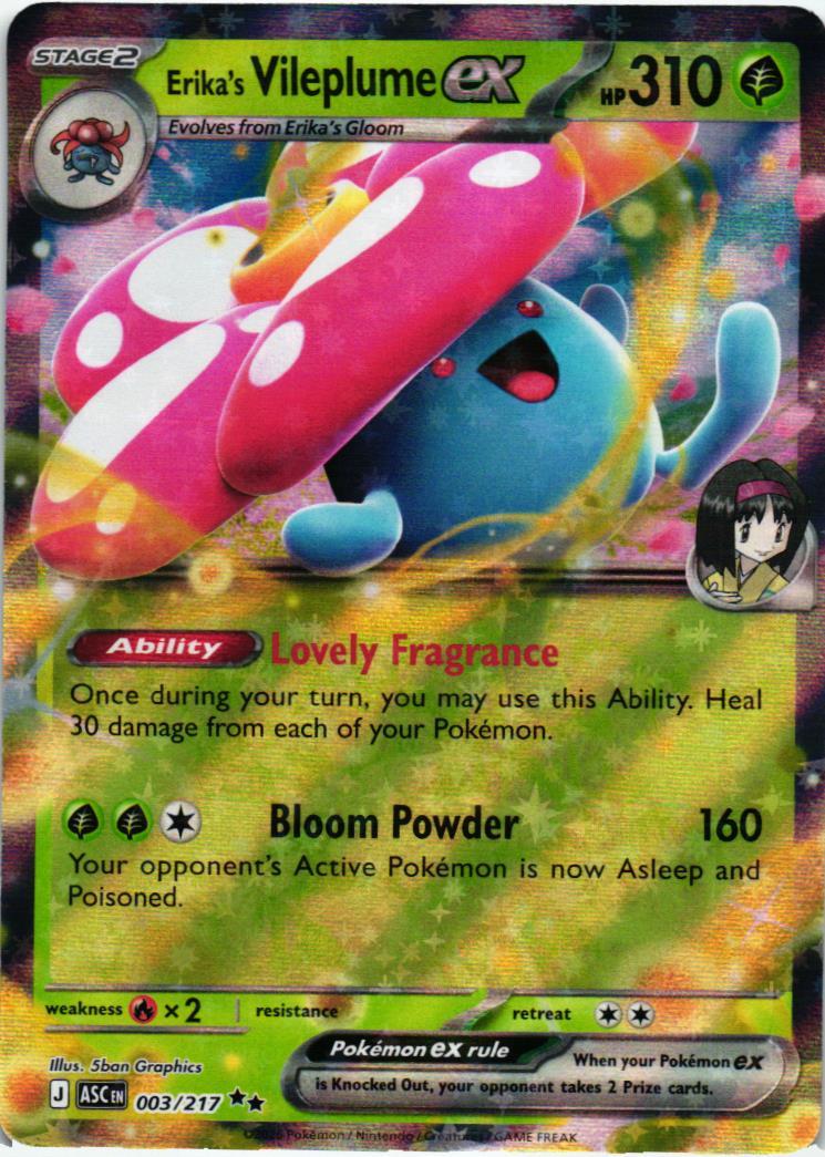 ASC Erika's Vileplume ex 003/217 Ascended Heroes Double rare English