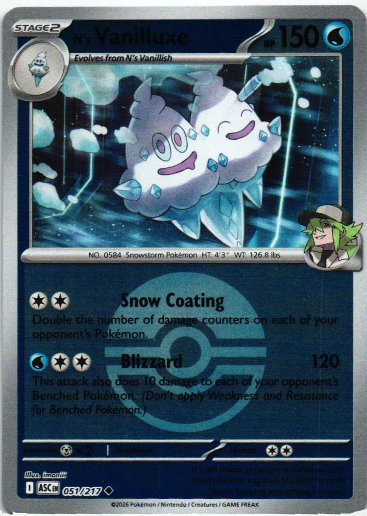 ASC N's Vanilluxe 051/217 Ascended Heroes Uncommon English