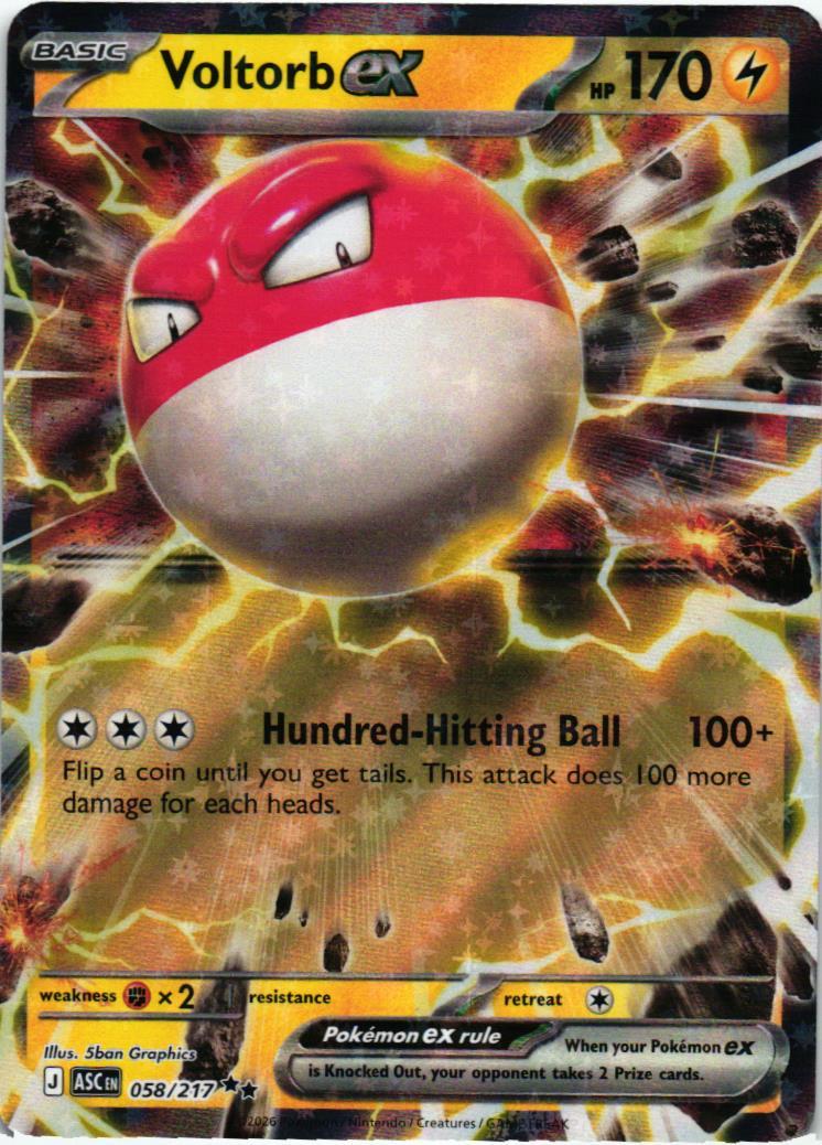 ASC Voltorb ex 058/217 Ascended Heroes Double rare English