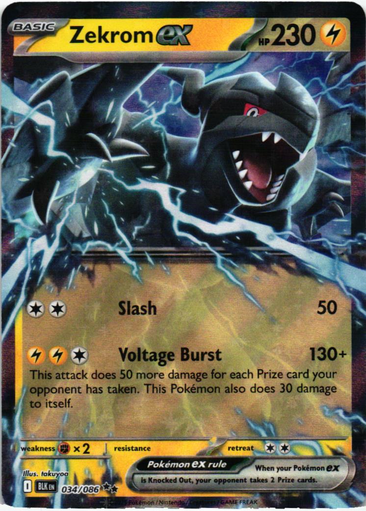BLK Zekrom ex 034/086 Black Bolt Double rare English