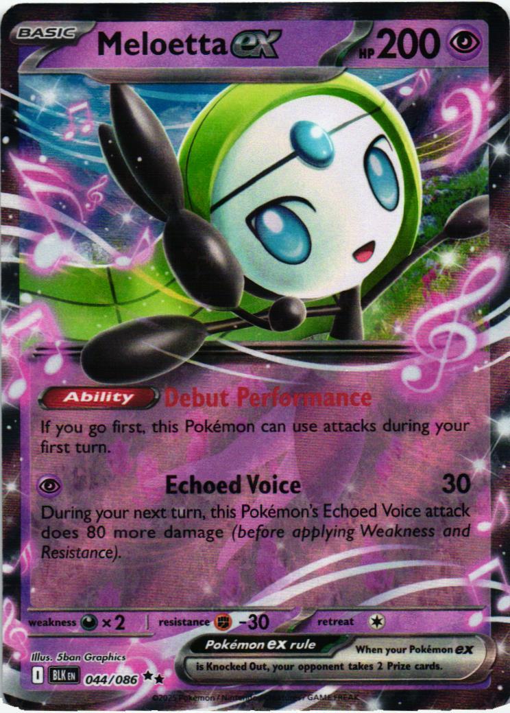 BLK Meloetta ex 044/086 Black Bolt Double rare English