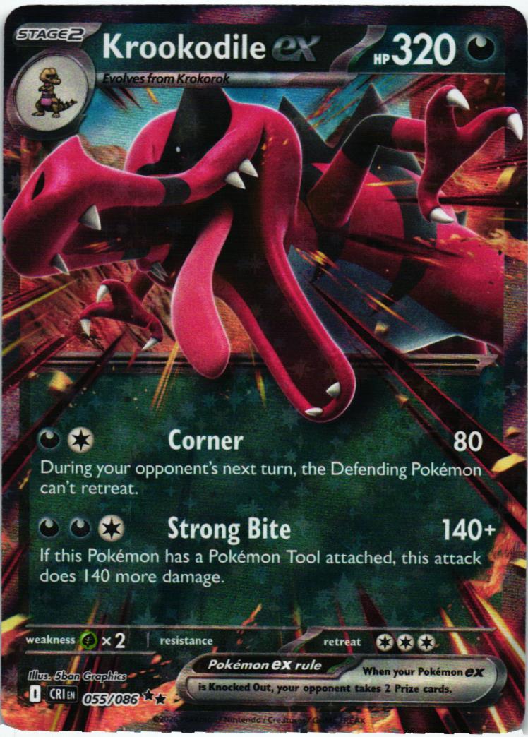 CRI Krookodile ex 055/086 Chaos Rising Double rare English