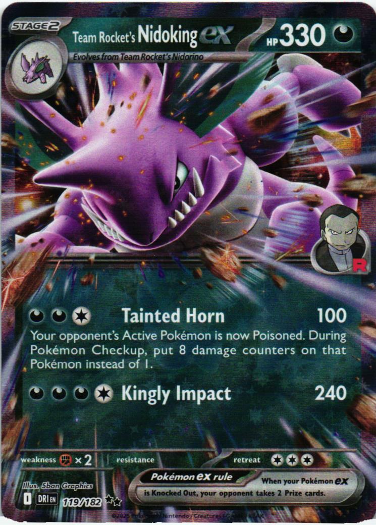 DRI Team Rocket's Nidoking ex 119/182 Destined Rivals Double rare English