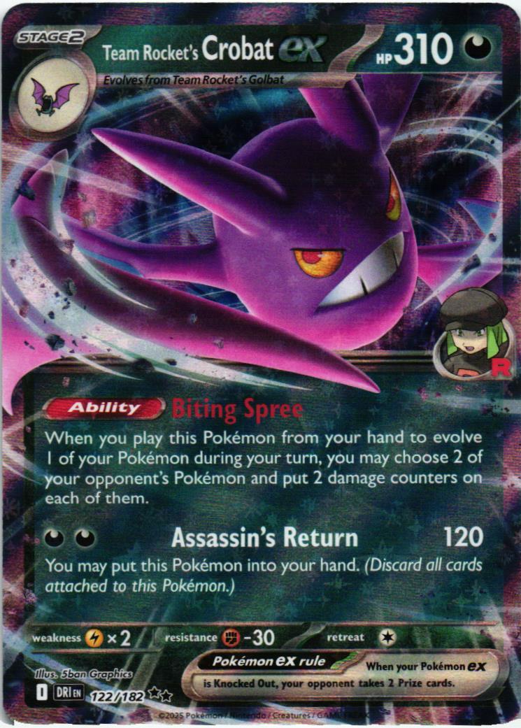 DRI Team Rocket's Crobat ex 122/182 Destined Rivals Double rare English