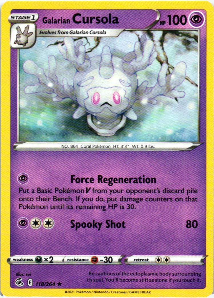 FST Galarian Cursola 118/264 Fusion Strike Rare English