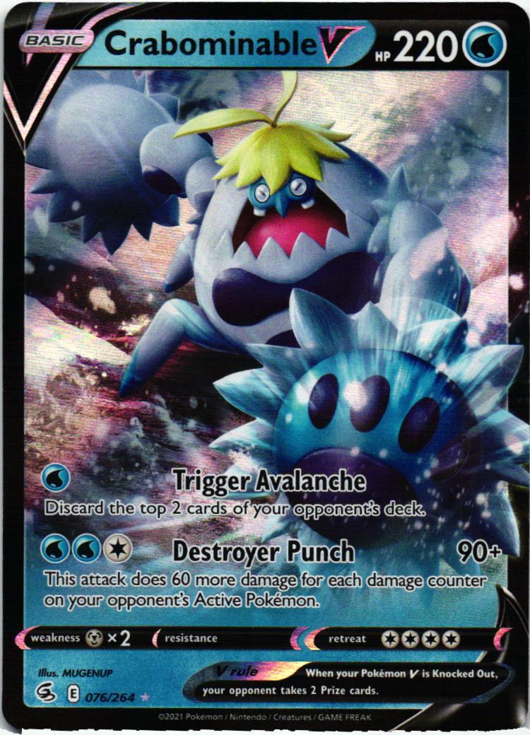 FST Crabominable V 76/264 Fusion Strike Holo Rare V English