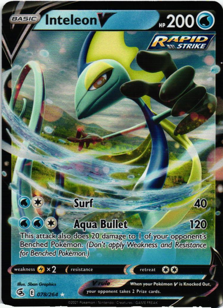 FST Inteleon V 78/264 Fusion Strike Holo Rare V English