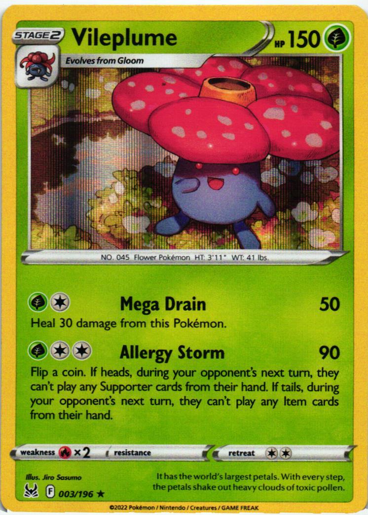 LOR Vileplume 003/196 Lost Origin Holo Rare English