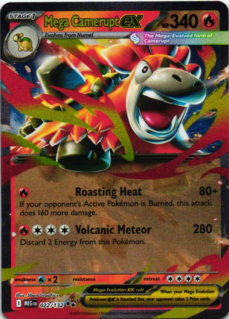 MEG Mega Camerupt ex 022/132 Mega Evolution Double rare English