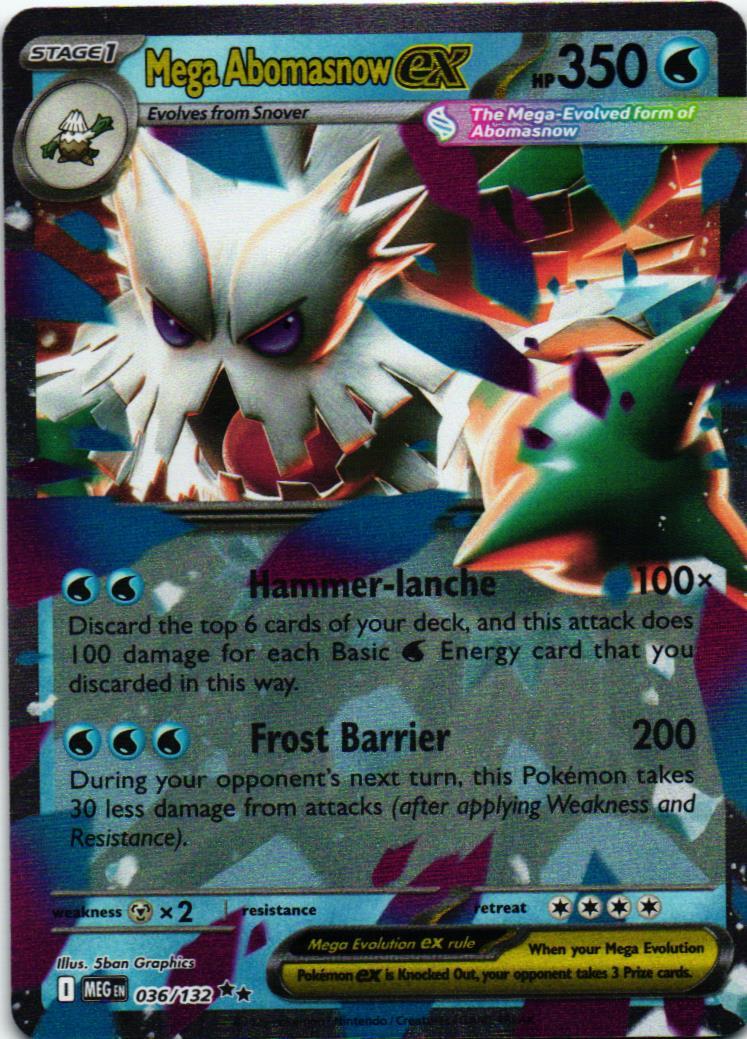 MEG Mega Abomasnow ex 036/132 Mega Evolution Double rare English