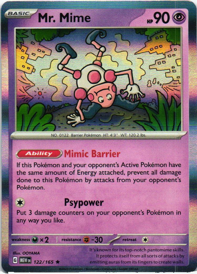 MEW Mr. Mime 122/165 151 Rare English