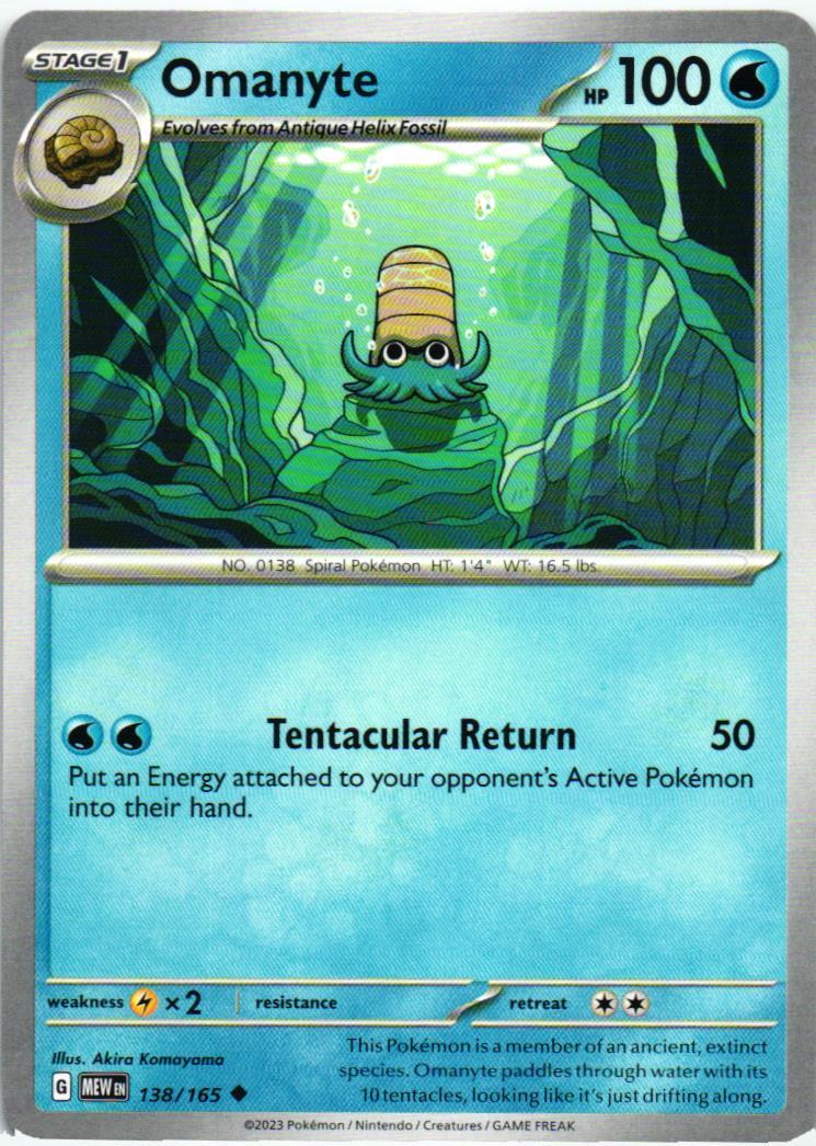 MEW Omanyte 138/165 151 Uncommon English