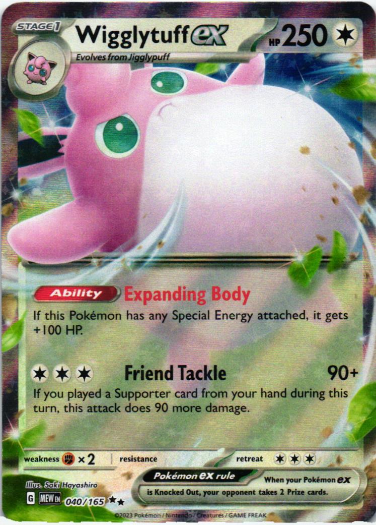 MEW Wigglytuff ex 040/165 151 Double rare English