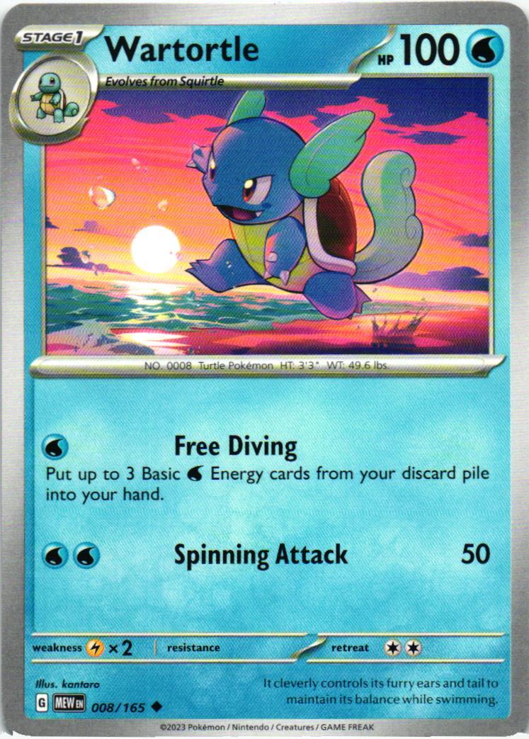 MEW Wartortle 008/165 151 Uncommon English