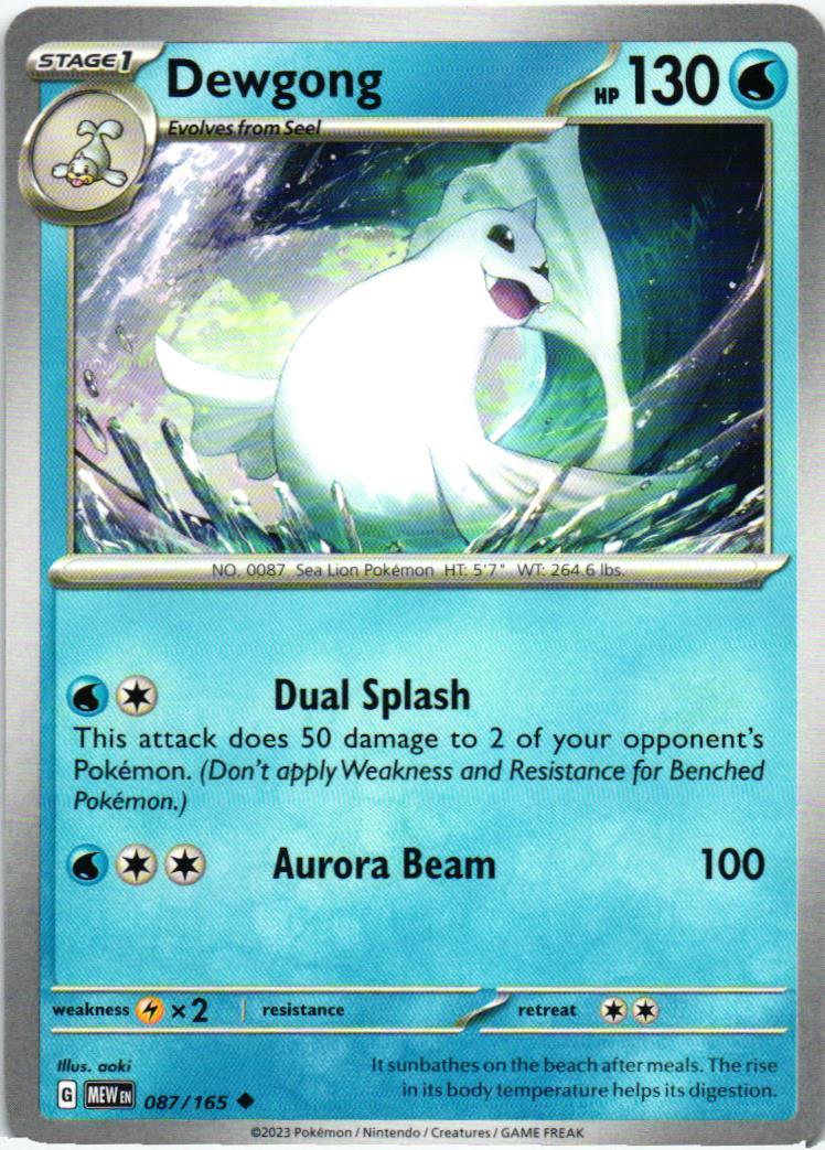MEW Dewgong 087/165 151 Uncommon English
