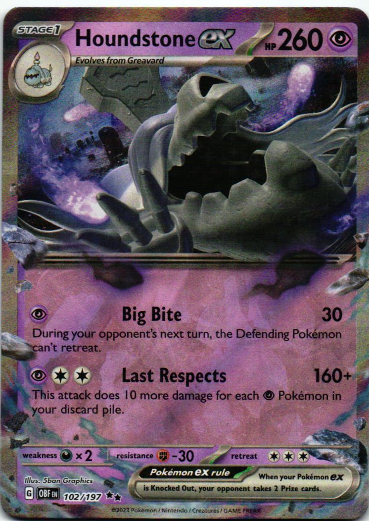 OBF Houndstone ex 102/197 Obsidian Flames Double rare English