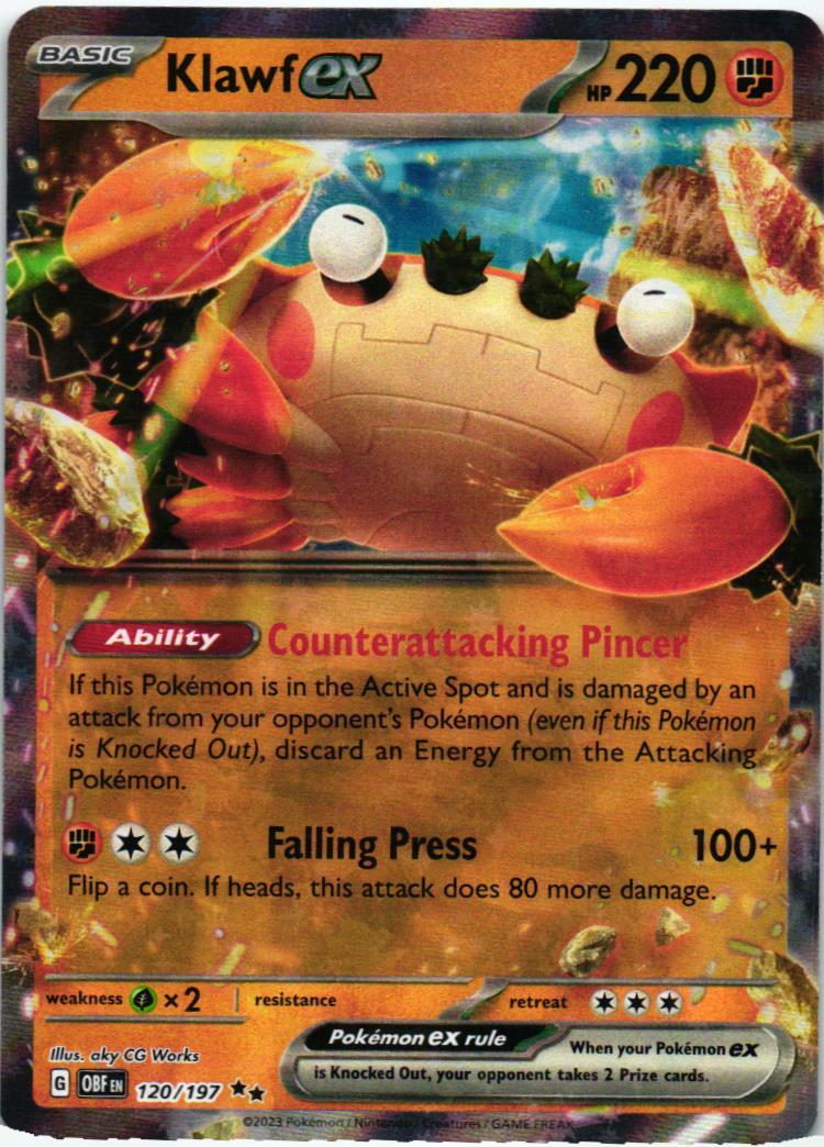 OBF Klawf ex 120/197 Obsidian Flames Double rare English