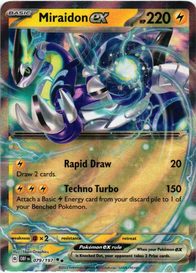 OBF Miraidon ex 079/197 Obsidian Flames Double rare English