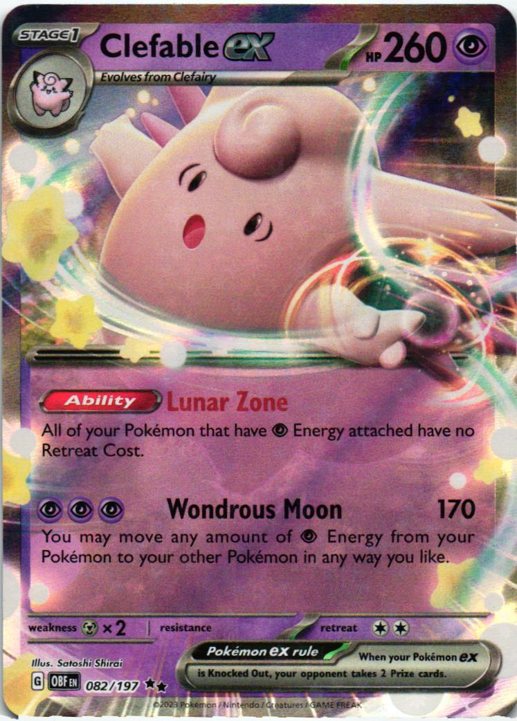 OBF Clefable ex 082/197 Obsidian Flames Double rare English