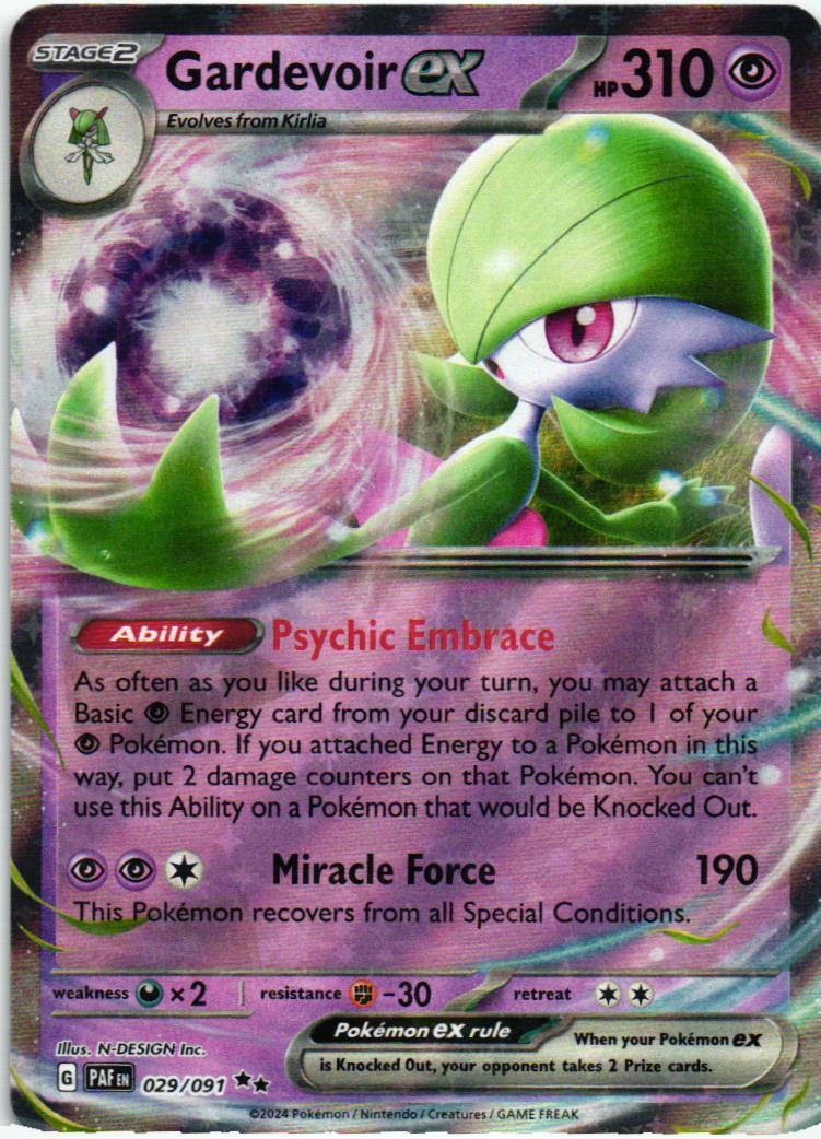 PAF Gardevoir ex 029/091 Paldean Fates Double rare English