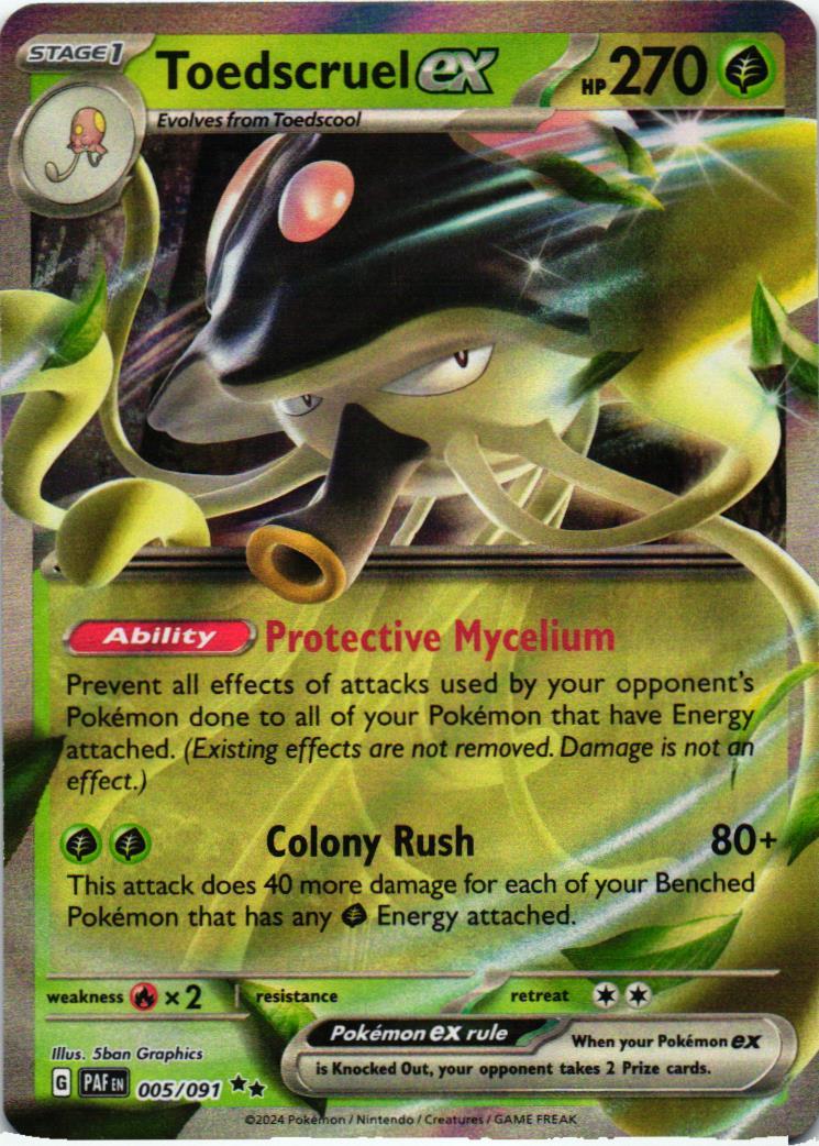 PAF Toedscruel ex 005/091 Paldean Fates Double rare English