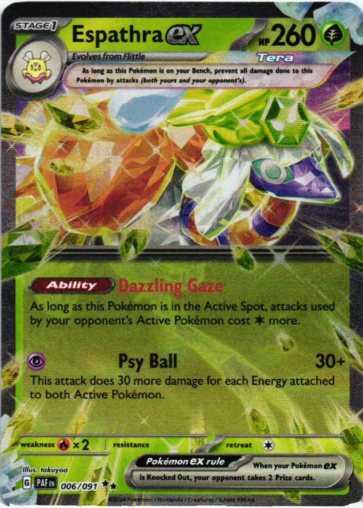 PAF Espathra ex 006/091 Paldean Fates Double rare English