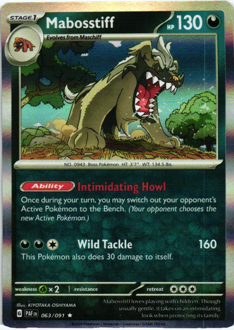 PAF Mabosstiff 063/091 Paldean Fates Rare English