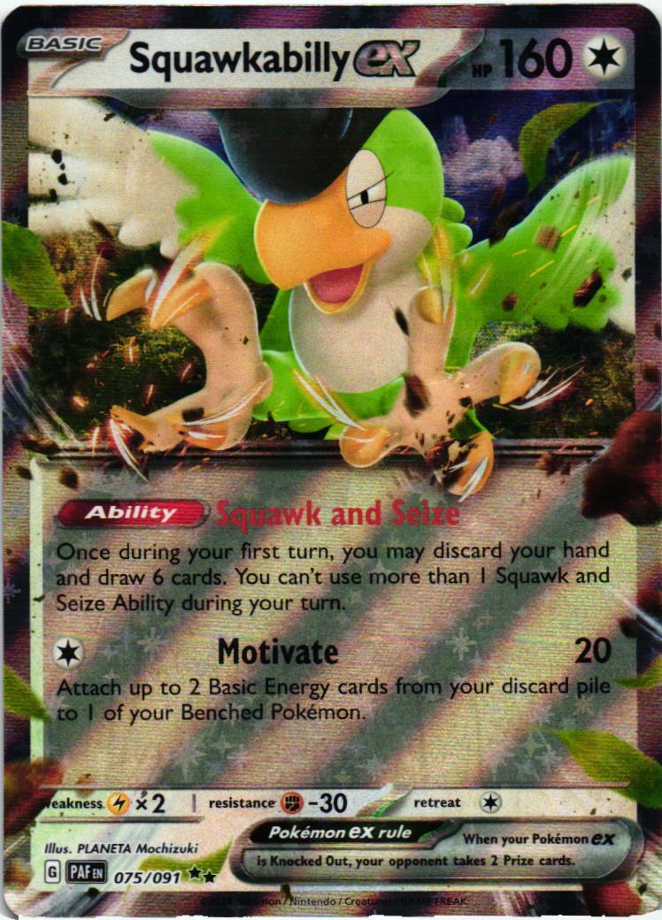 PAF Squawkabilly ex 075/091 Paldean Fates Double rare English