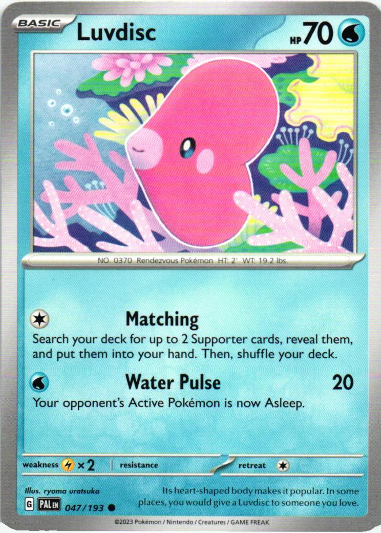 PAL Luvdisc 047/193 Paldea Evolved Common English