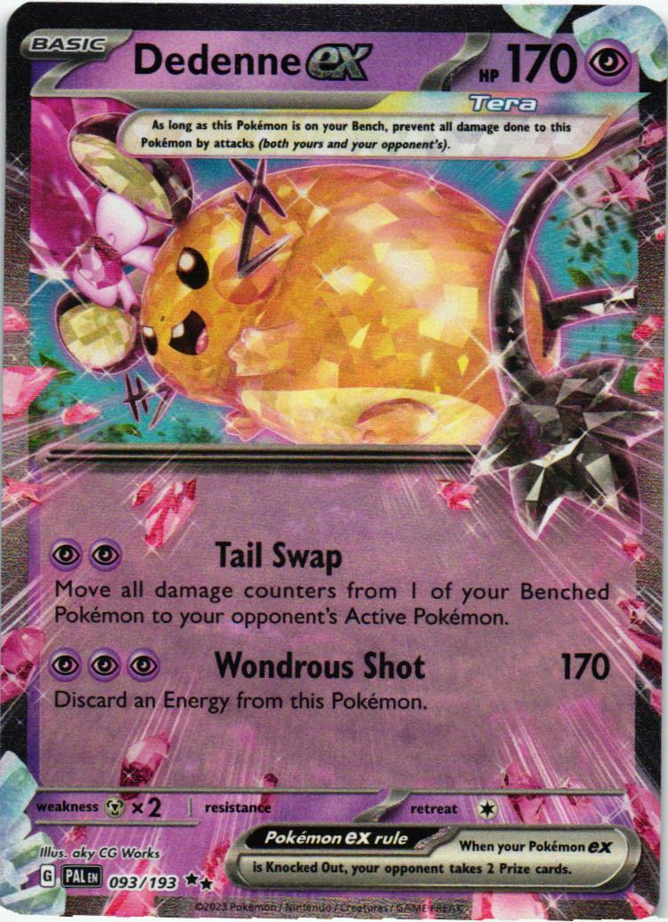 PAL Dedenne ex 093/193 Paldea Evolved Double rare English