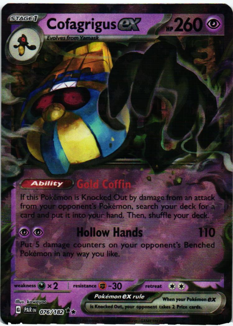 PAR Cofagrigus ex 076/182 Paradox Rift Double rare English