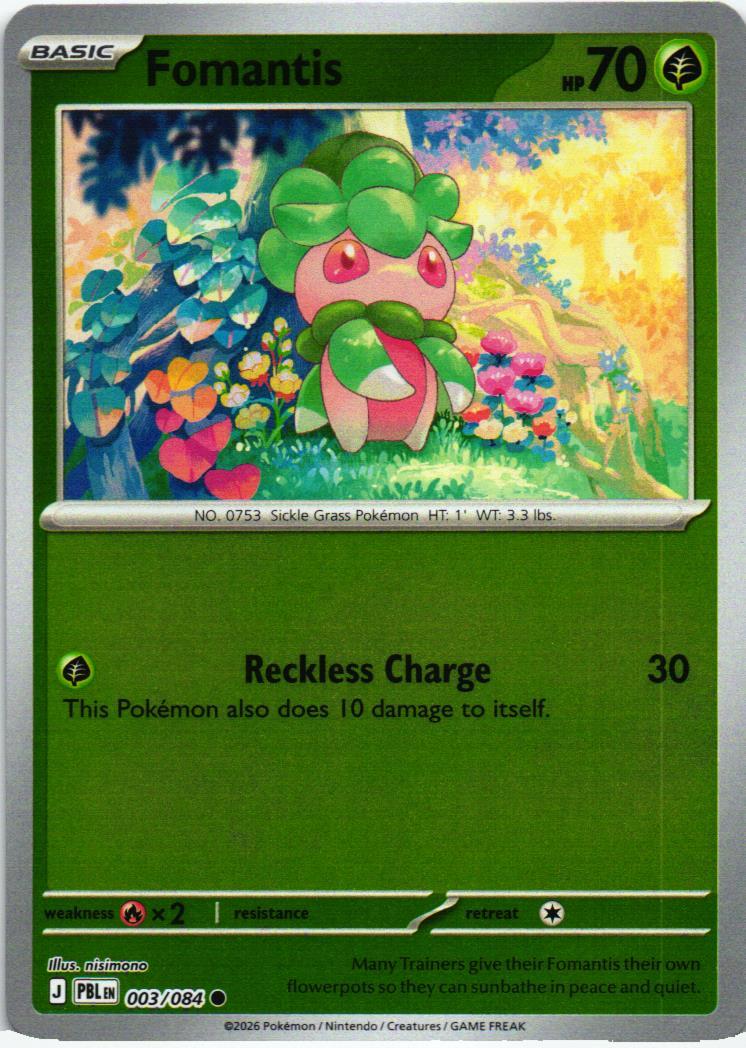 PBL Fomantis 003/084 Pitch Black Common English