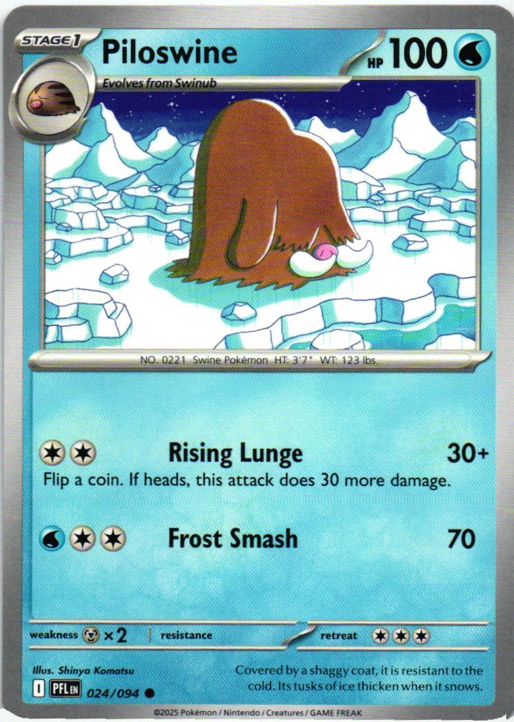 PFL Piloswine 024/094 Phantasmal Flames Common English
