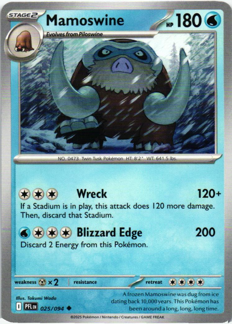 PFL Mamoswine 025/094 Phantasmal Flames Uncommon English