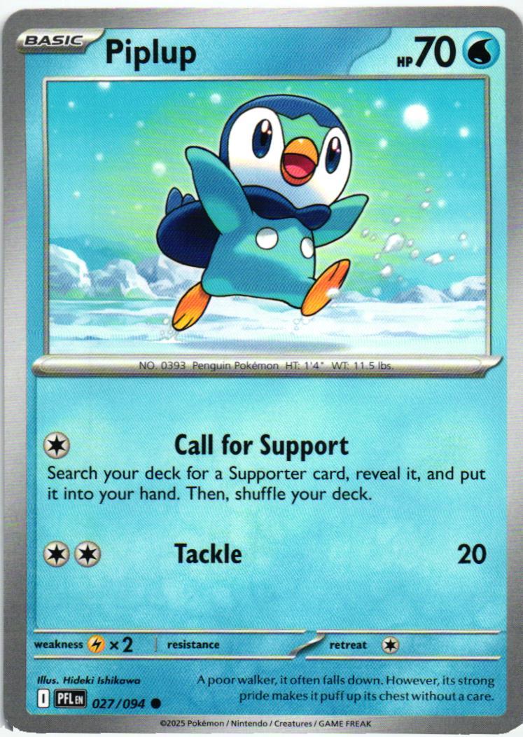 PFL Piplup 027/094 Phantasmal Flames Common English