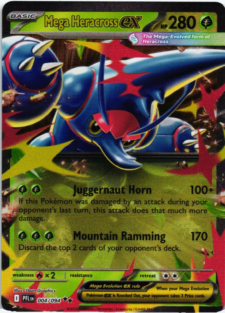 PFL Mega Heracross ex 004/094 Phantasmal Flames Double rare English