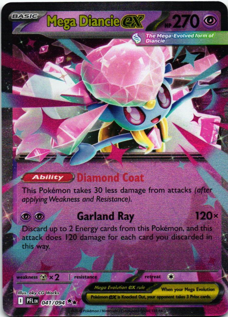 PFL Mega Diancie ex 041/094 Phantasmal Flames Double rare English