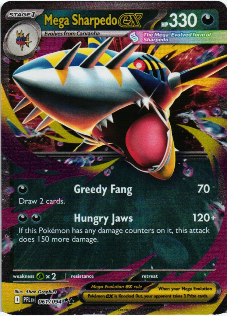 PFL Mega Sharpedo ex 061/094 Phantasmal Flames Double rare English
