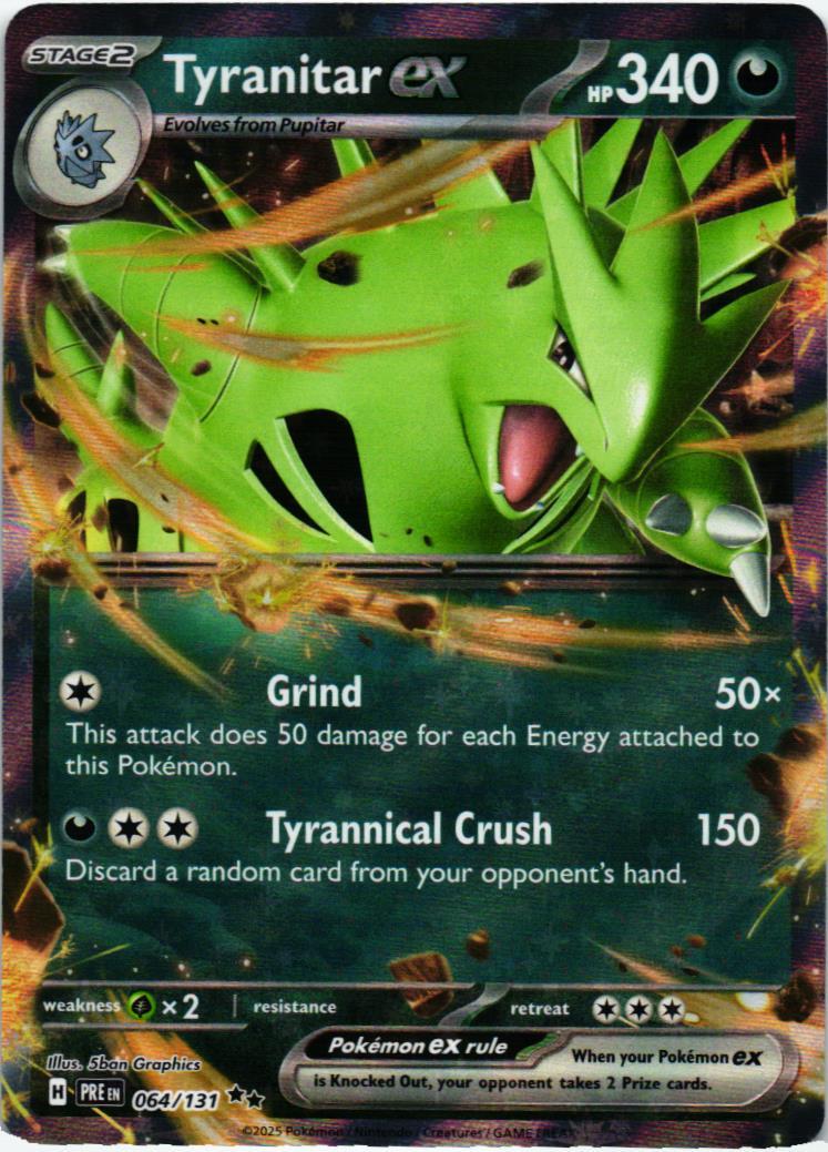 PRE Tyranitar ex 064/131 Prismatic Evolutions Double rare English