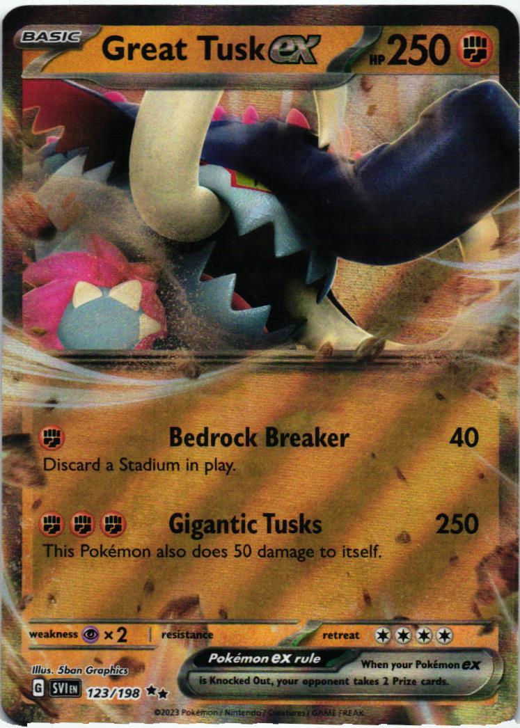 SVI Great Tusk ex 123/198 Scarlet & Violet Double rare English