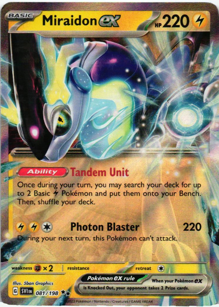 SVI Miraidon ex 081/198 Scarlet & Violet Double rare English