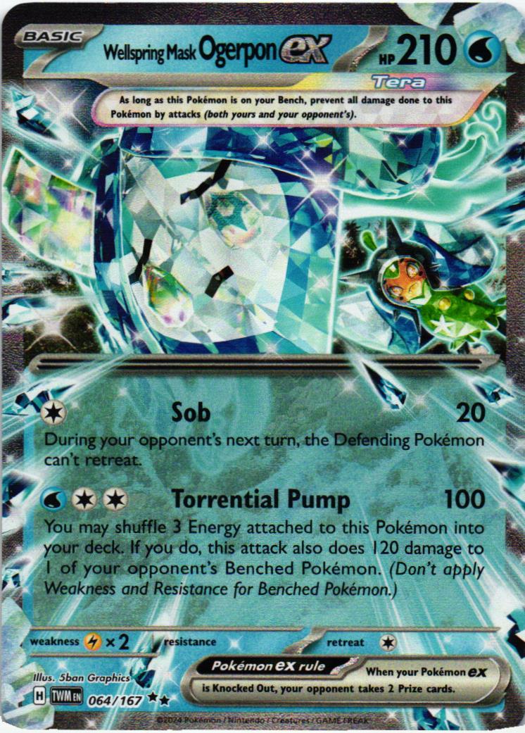 TWM Wellspring Mask Ogerpon ex 064/167 Twilight Masquerade Double rare English