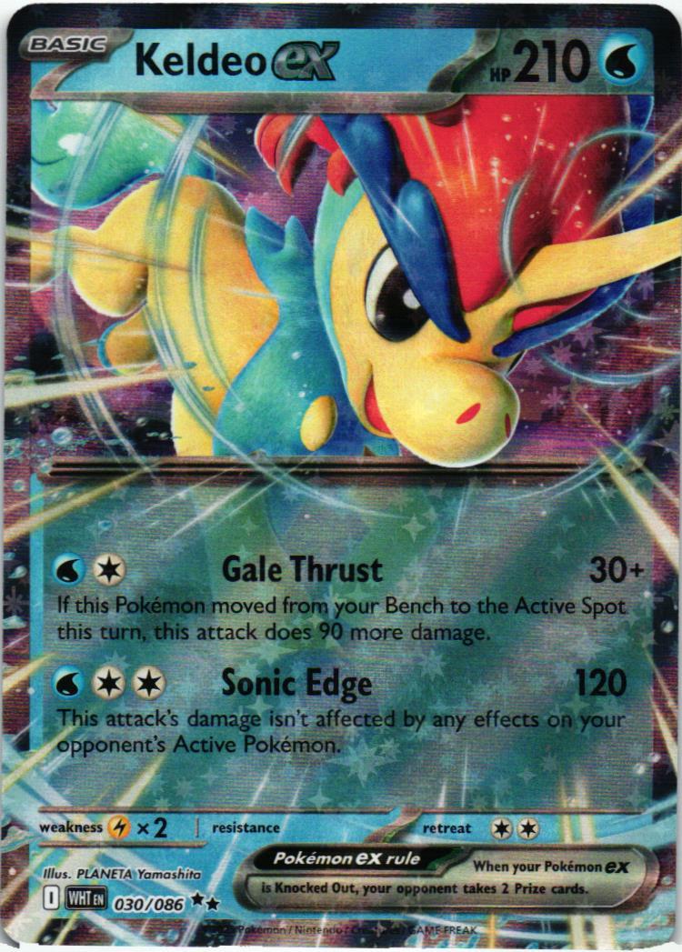 WHT Keldeo ex 030/086 White Flare Double rare English