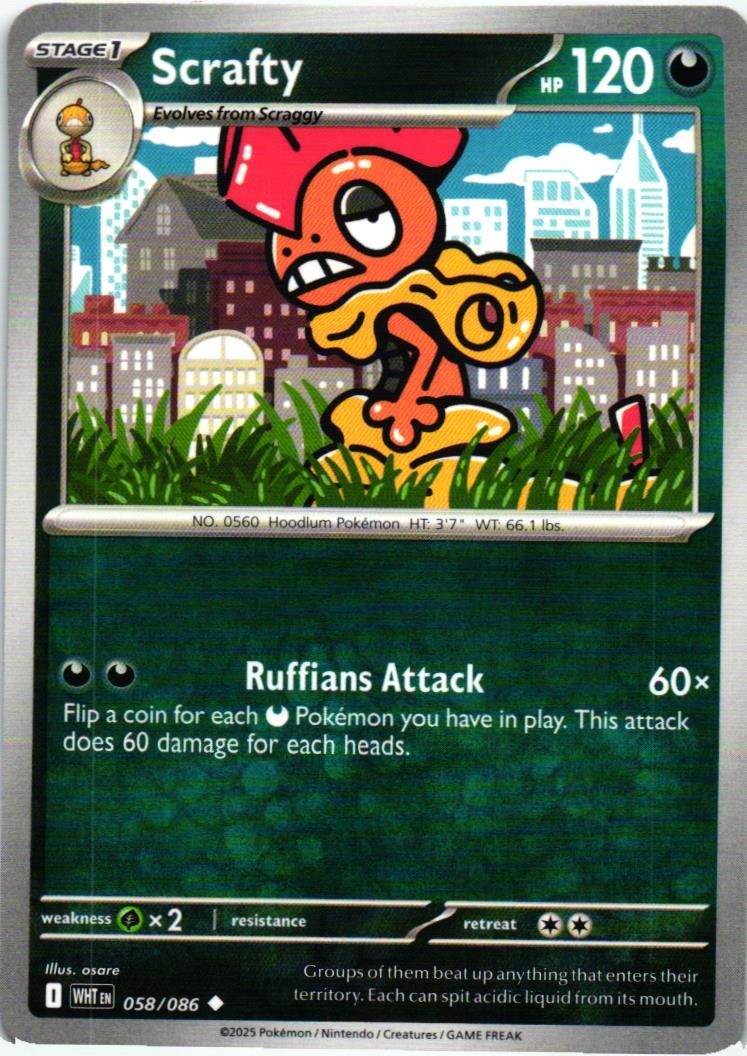 WHT Scrafty 058/086 White Flare Uncommon English